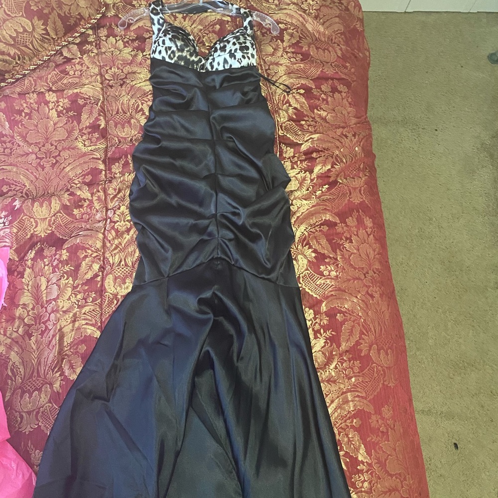 Beautiful black/cheetah print top mermaid dress
